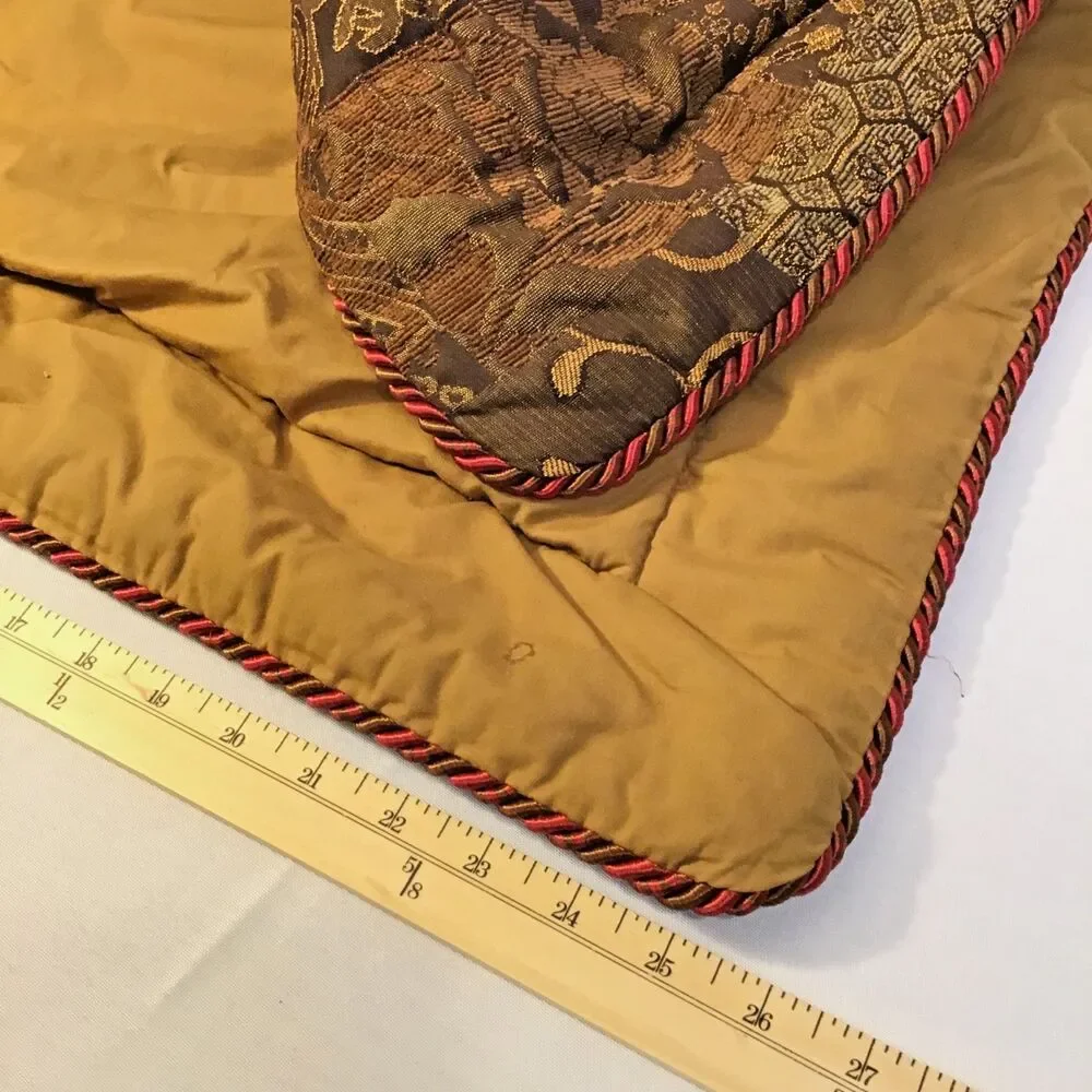 Croscill Galleria Red Brown Gold Queen Pillow Shams (Set of 2)